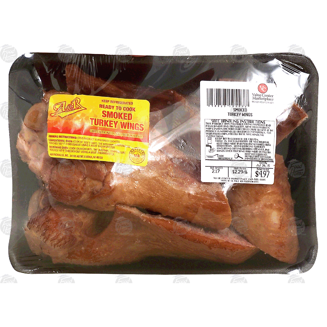 A R Smoked Turkey Wings Ready To Cook Price Per Pound 1lb