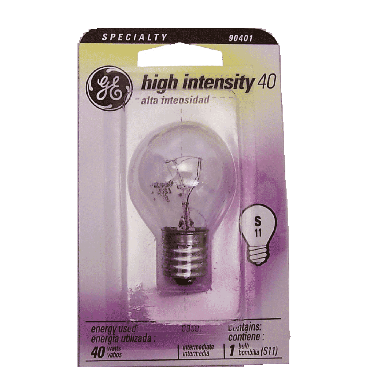 General Electric 90401 40W S11 High Intensity Bulb 