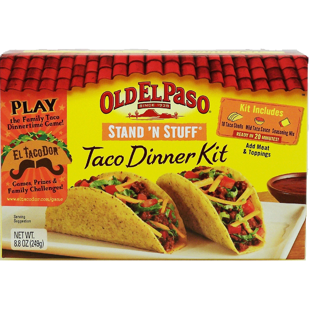 Old El Paso Stand 'n Stuff taco dinner kit, 10 hard taco ...
