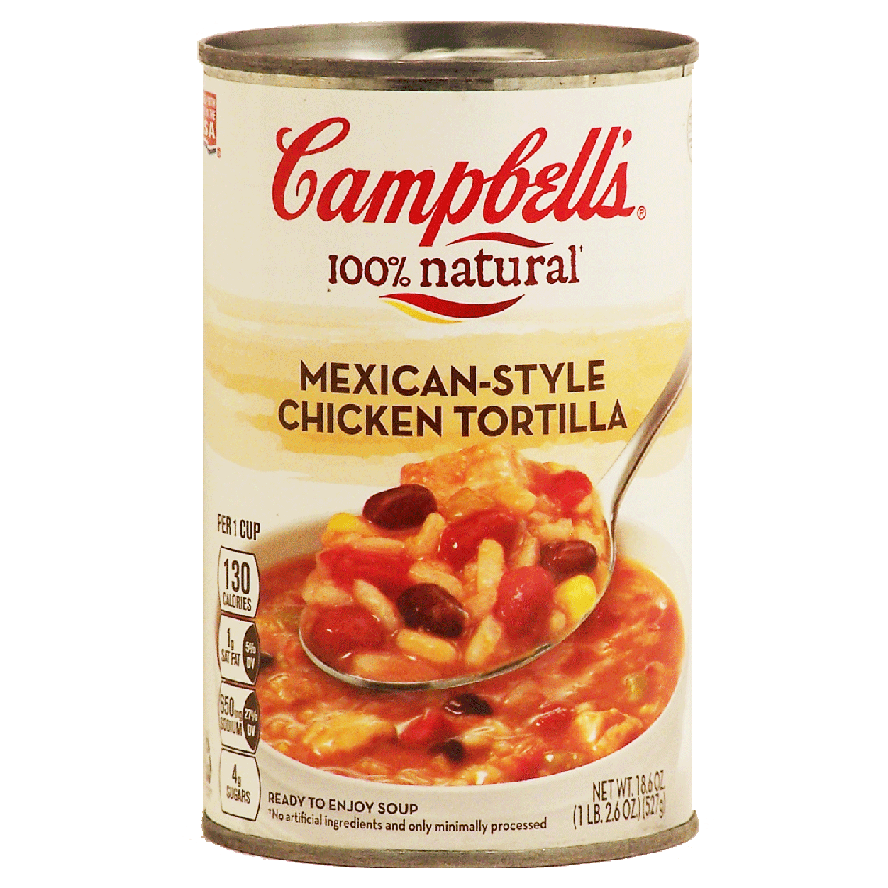 Campbell's 100% Natural mexican style chicken tortilla ready to 18.6oz