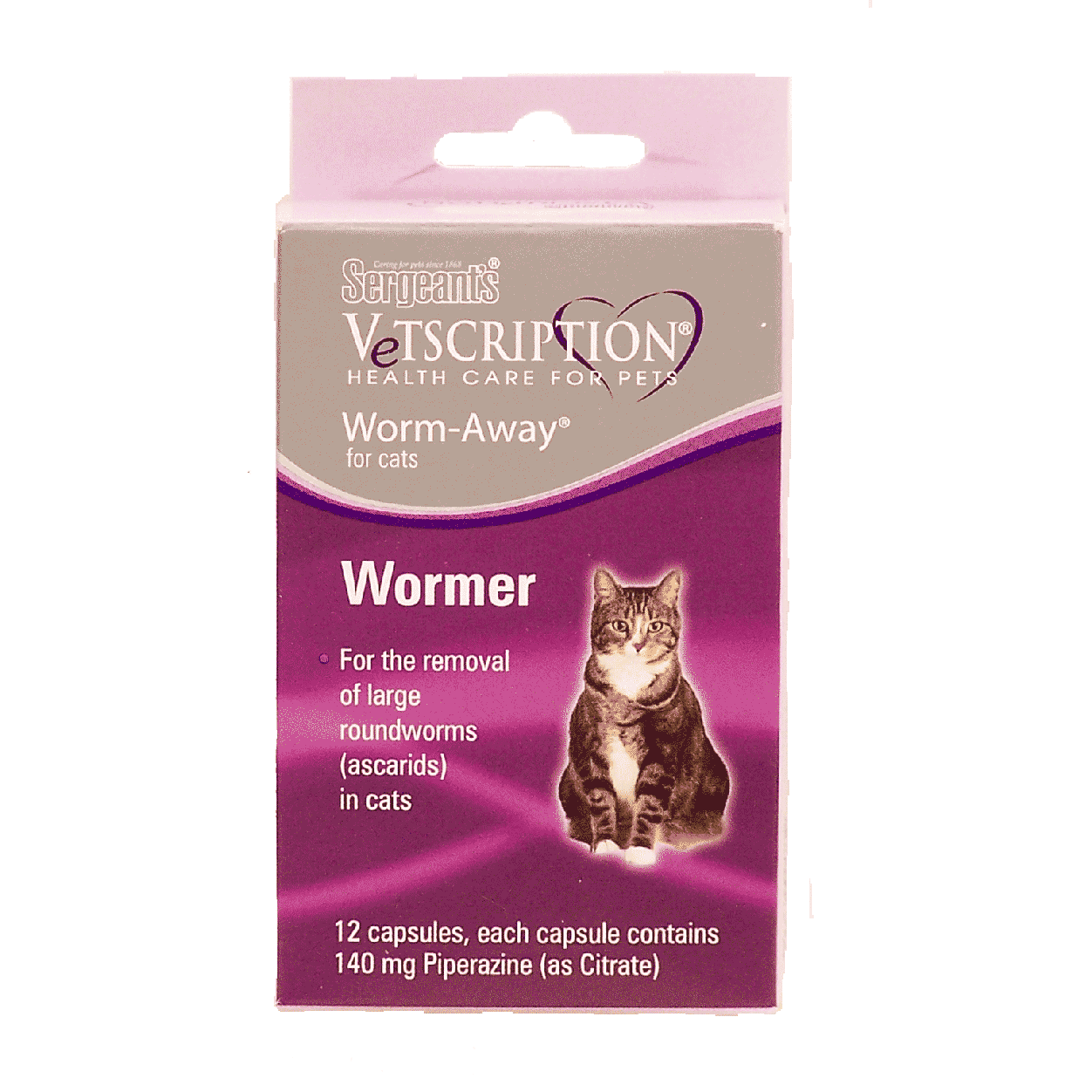 Sergeant S Vetscription Worm Away For Cats Capsules 12ct Cat