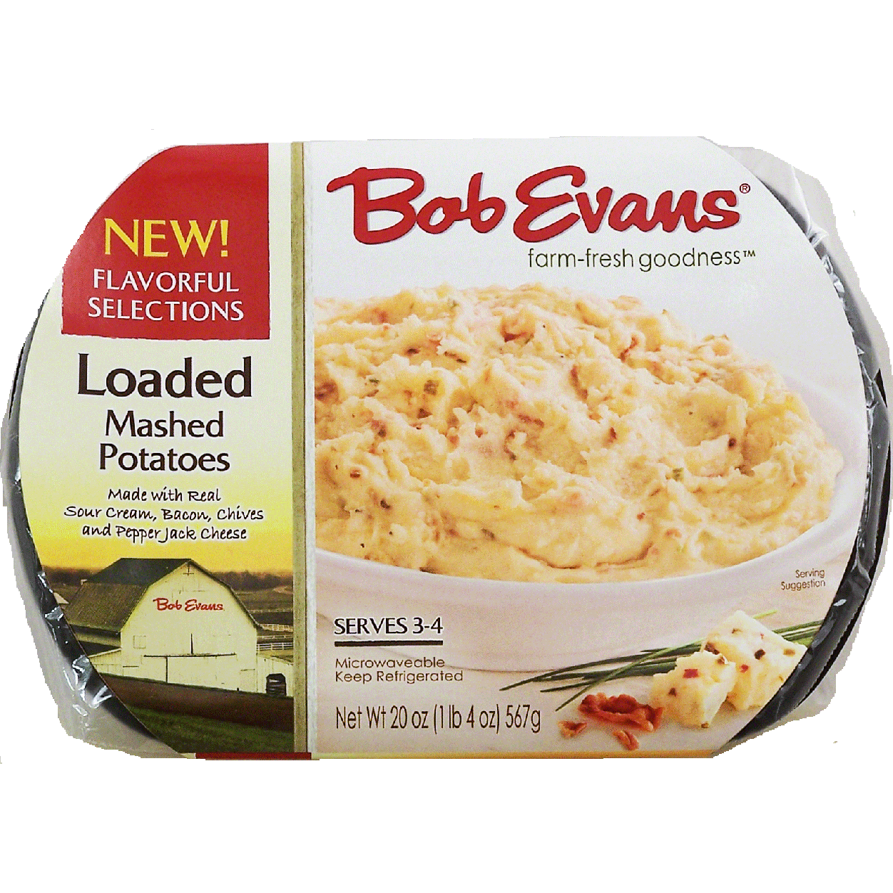 Bob Evans Flavorful Selections loaded mashed potatoes, serves 34 20oz