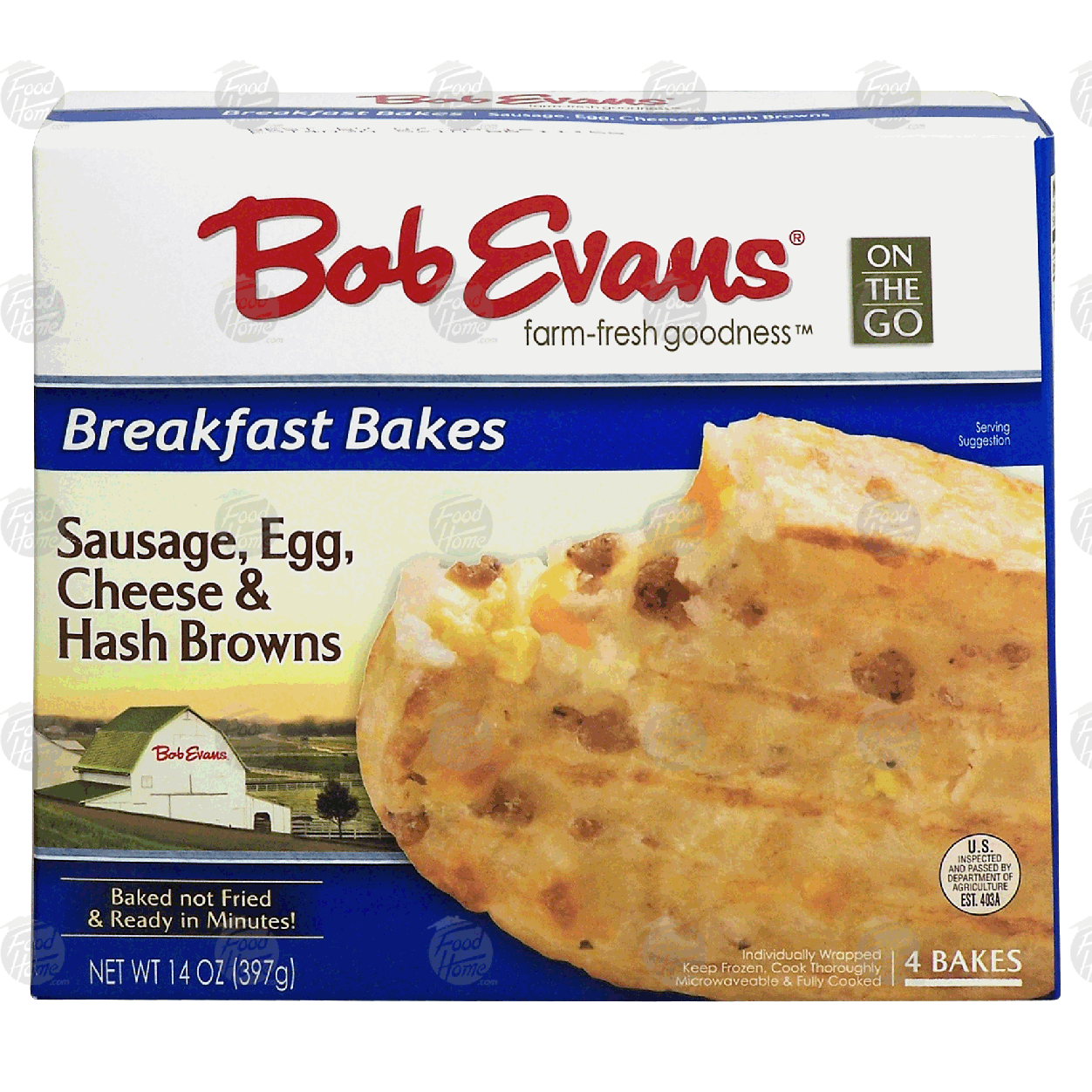 Bob Evans Breakfast Bakes sausage, egg, cheese &amp; hash browns, 4 b14oz