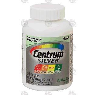 Centrum Silver adults 50+, multivitamin/multimineral supplement,  220ct