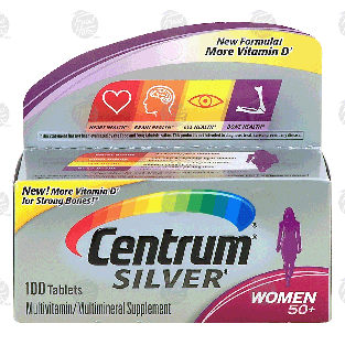 Centrum Silver women 50+; multivitamin/multimineral supplement, t 100ct