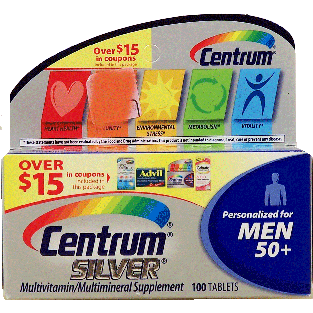 Centrum Silver men 50+, multivitamin/multimineral supplement, tab 100ct