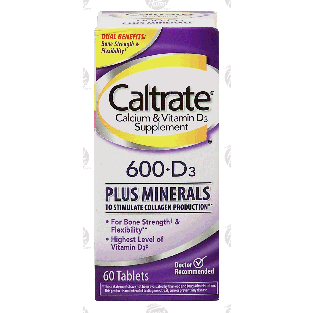 Caltrate  600+d3 plus minerals, calcium supplement  60ct