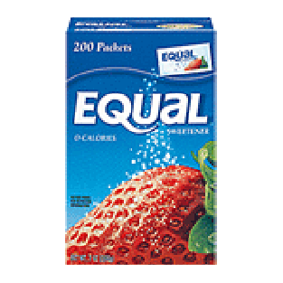 Equal  0 calorie sweetener nutrasweet 200 packets 7oz