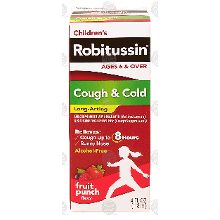Robitussin Children's cough & cold fruit punch flavored syrup  4fl oz