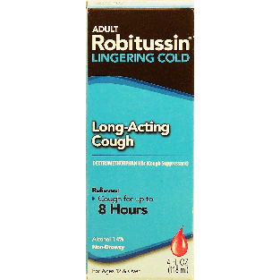 Robitussin Lingering Cold long-acting cough, dextromethorphan HB4fl oz