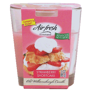 Air Fresh  scented candle, strawberry shortcake 3oz