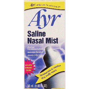 Ayr  saline nasal mist, moisturizes & soothes dry, stuffy nos1.69fl oz