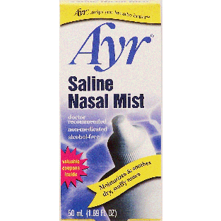 saline nasal mist, moisturizes & soothes dry, stuffy noses, alcohol-free,