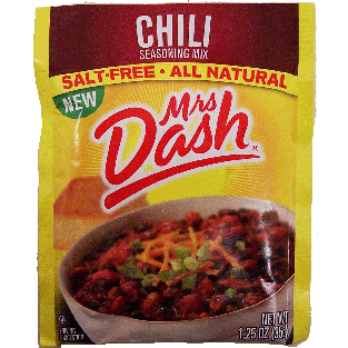 Mrs Dash  chili seasoning mix, salt-free, all natural  1.25oz