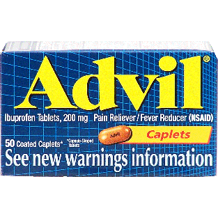 Advil  pain reliever/fever reducer, ibuprofen caplets, 200 mg  50ct