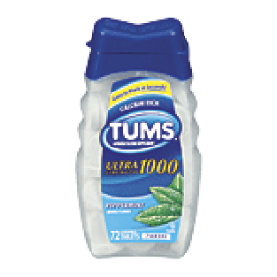 Tums Ultra 1000 ultra strength antacid, chewable tablets, peppermi 72ct