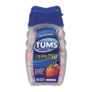Tums  extra strength antacid, 750 mg, assorted berries, chewable t 96ct