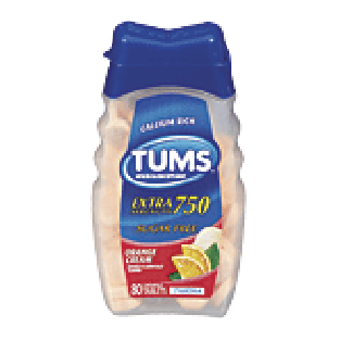 Tums E-x 750 Antacid Calcium Supplement Extra Strength Sugar Free 80ct