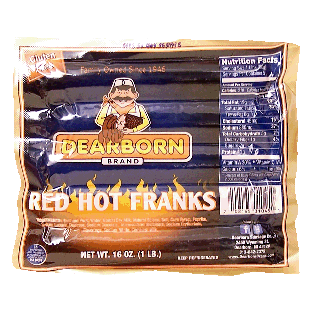 Dearborn  red hot franks, 5 ct 16oz