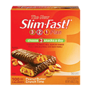 Slim-fast 3-2-1 Plan peanut butter crunch time snack bars, 6-bar4.86oz