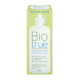 Bausch & Lomb Bio true conditions, cleans, removes protein, dis10fl oz