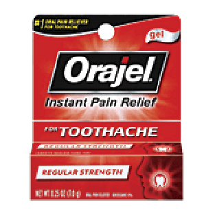 Orajel  medicated regular strength toothache pain relief, gel  0.25oz