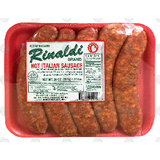 Rinaldi  hot italian sausage, 5-count 20oz
