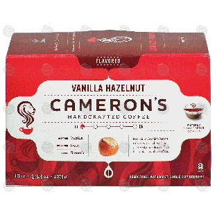 Cameron's Handcrafted Coffee vanilla hazelnut, 12 filtered sing4.33-oz