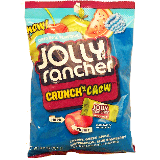 Jolly Rancher Crunch 'n Chew original flavors hard candy over che 6.5oz