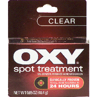 Oxy Rapid Spot Treatment 10% benzoyl peroxide acne medication, clea 1oz