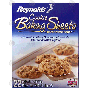 Reynolds Cookie Baking Sheets parchment paper, pre-cut sheets, 12  22ct