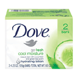 Dove go fresh beauty bar, cool moisture, cucumber & green tea scent 2ct