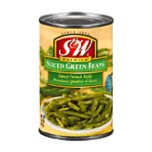 S&W Green Beans Sliced Fancy French Style  14.5oz