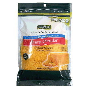 Spartan  natural finely shredded sharp cheddar made with 2% milk 7oz