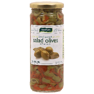 Spartan  sliced spanish salad olives with pimiento 10oz