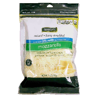 Spartan  natural finely shredded mozzarella made with 2% milk 7oz