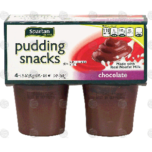 Spartan Pudding Snacks chocolate pudding, 4- 3.25 oz 13oz