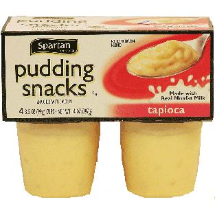 Spartan Pudding Snacks tapioca pudding, 4 3.25-oz cups 13oz