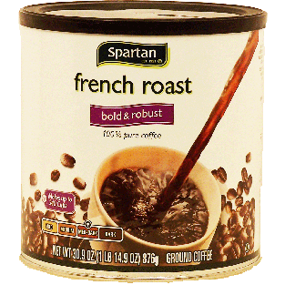 Spartan  french roast bold & robust ground coffee, med-dark 30.9oz
