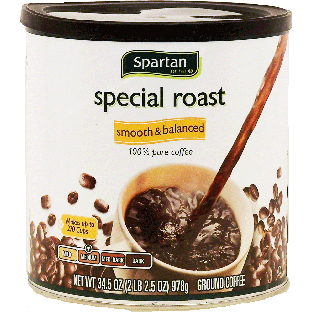 Spartan special roast medium roast ground coffee, smooth & bala34.5-oz