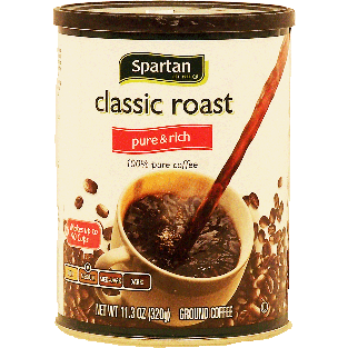 Spartan classic roast medium roast ground coffee, pure & rich 11.3-oz