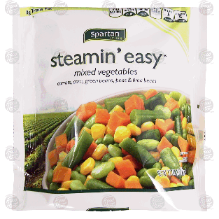 Spartan steamin' easy mixed vegetables; carrots, corn, green beans 12oz