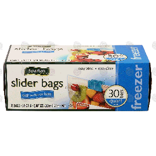 Spartan  quart size freezer slider bags with write-on label, 8 in  30ct