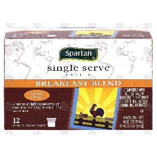 Spartan Single Serve coffee, breakfast blend, light roast, 12 c4.02-oz