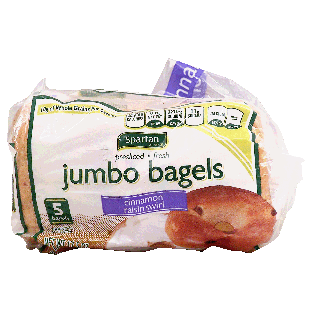 Spartan  presliced fresh jumbo bagels, cinnamon raisin swirl, 5 17.5oz