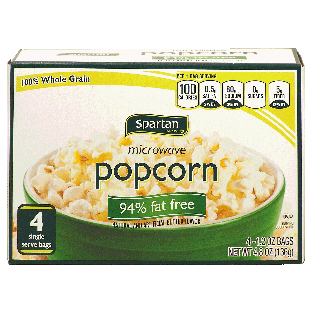 Spartan  94% fat free butter popcorn, 4-mini bags 4.8oz