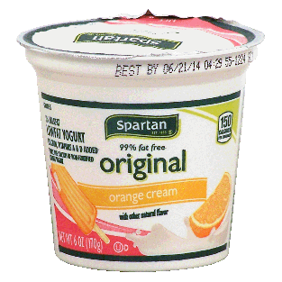 Spartan Original low fat orange cream yogurt, 99% fat free 6oz