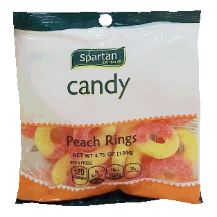 Spartan  peach rings gummi candy  4.75oz