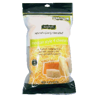 Spartan  natural finely shredded, mexican style 4 cheese, monterey16oz