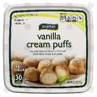 Spartan  vanilla cream puffs; bite-size desserts filled with da13.2-oz